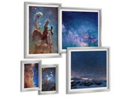 Conjunto De Pinturas Paisagens Espaciais De Galáxias Espelharte (5 Peças)