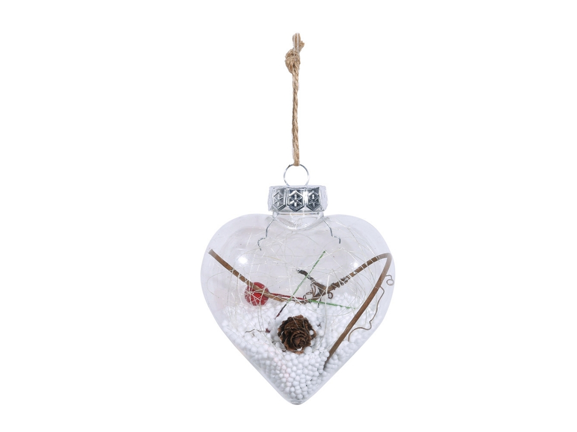 Decoração De Árvore De Natal Pendente De Coração Transparente