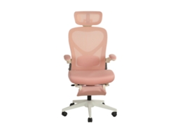 Cadeira De Escritório Dobrável Ergonômica Com Suporte Lombar, Assento De Espuma, Braços Dobráveis, Apoio De Cabeça 3d, Rosa