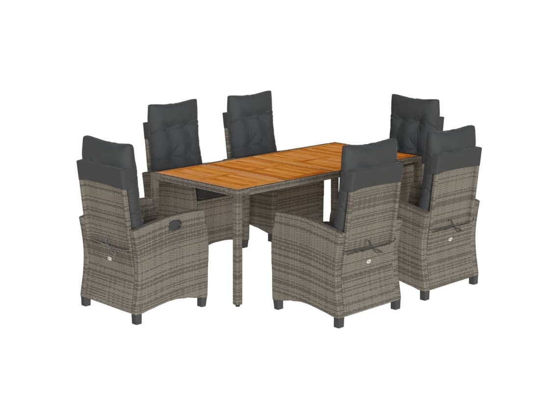 Garden Dining Set, Garden Dining Sets Vidaxl Cinzeto Rattan / Vime (190 Cm Table Length)