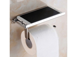 Suporte de Papel Higiênico Aço Inoxidável com Prateleira para Celular
