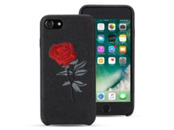 Capa de telefone exclusiva Wish para iPhone 7/7p, rosa bordada, proteção antiderrapante EOOCOO
