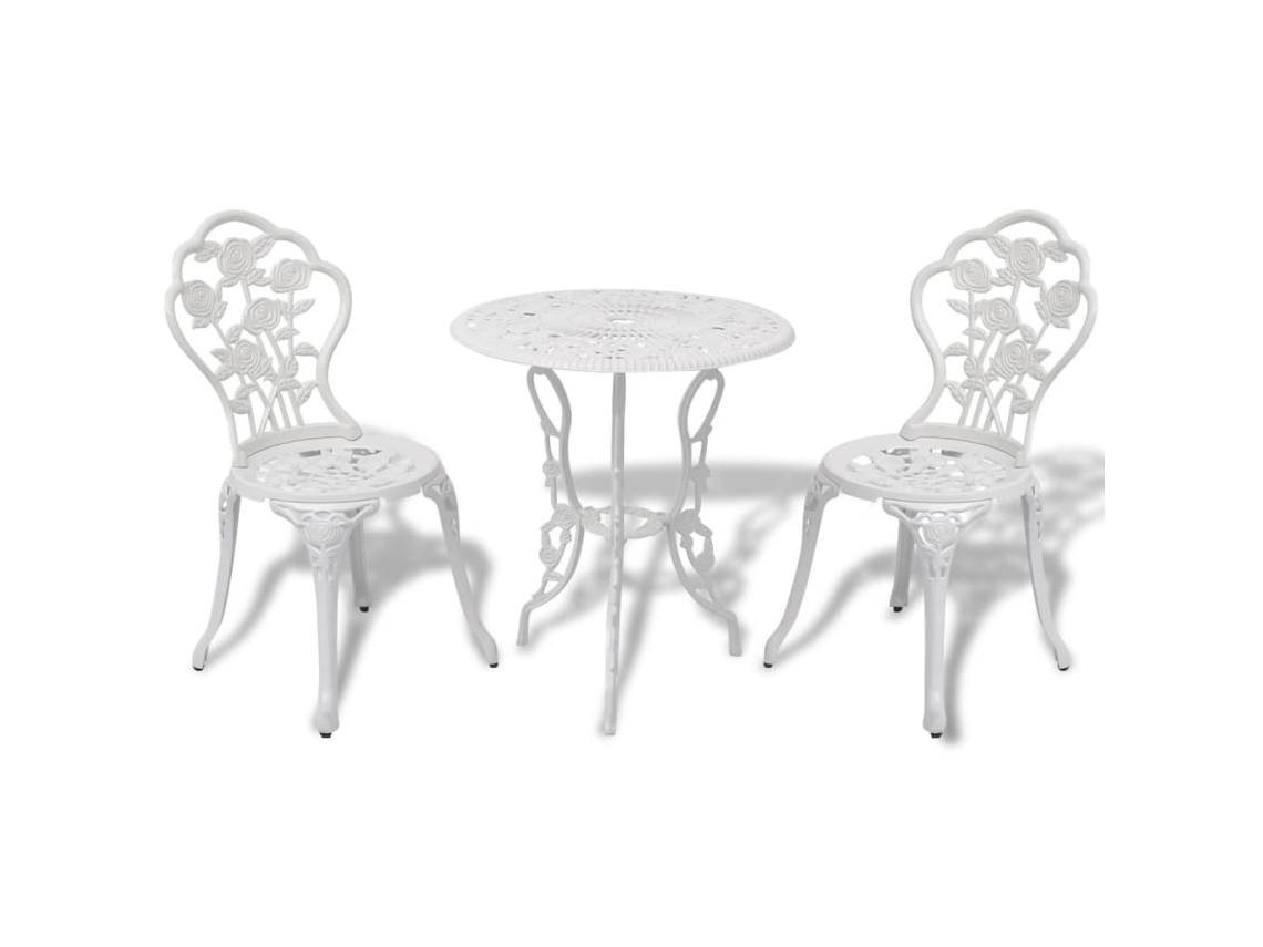Bistro Table And Chair, Bistro Tables And Chairs Vidaxl Branco Alumínio (n/a)