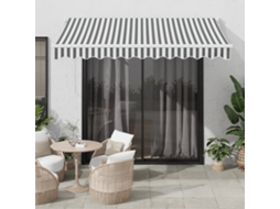 Vidaxl Toldo Retrátil 3x2,5 M Tecido E Alumínio Antracite E Branco