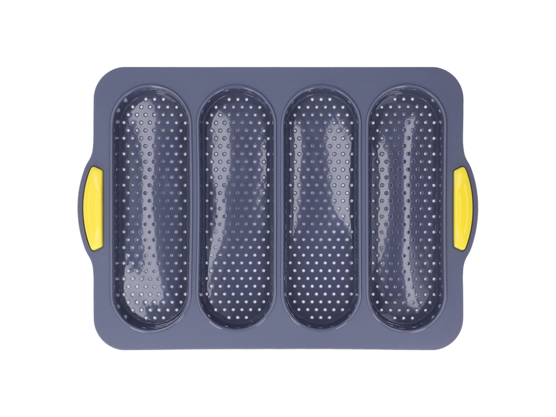 Molde de Baguete de Silicone com 4 Sulcos e Superfície Lisa