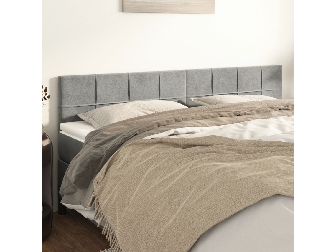 Vidaxl Cabeceiras Cinzento-claro 200x5x78/88 Cm Veludo
