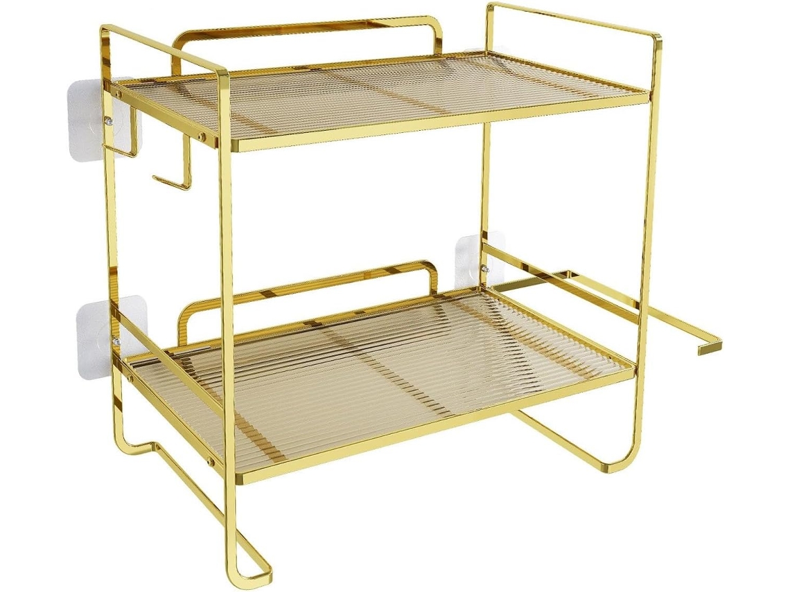 Prateleira De Parede Multifuncional Para Banheiro Com 2 Níveis, Ideal Para Organizar Produtos De Higiene Pessoal E Itens