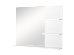 Armário de Parede de MDF com Espelho e 3 Prateleiras 60x10x48cm Branco | S/MARCA