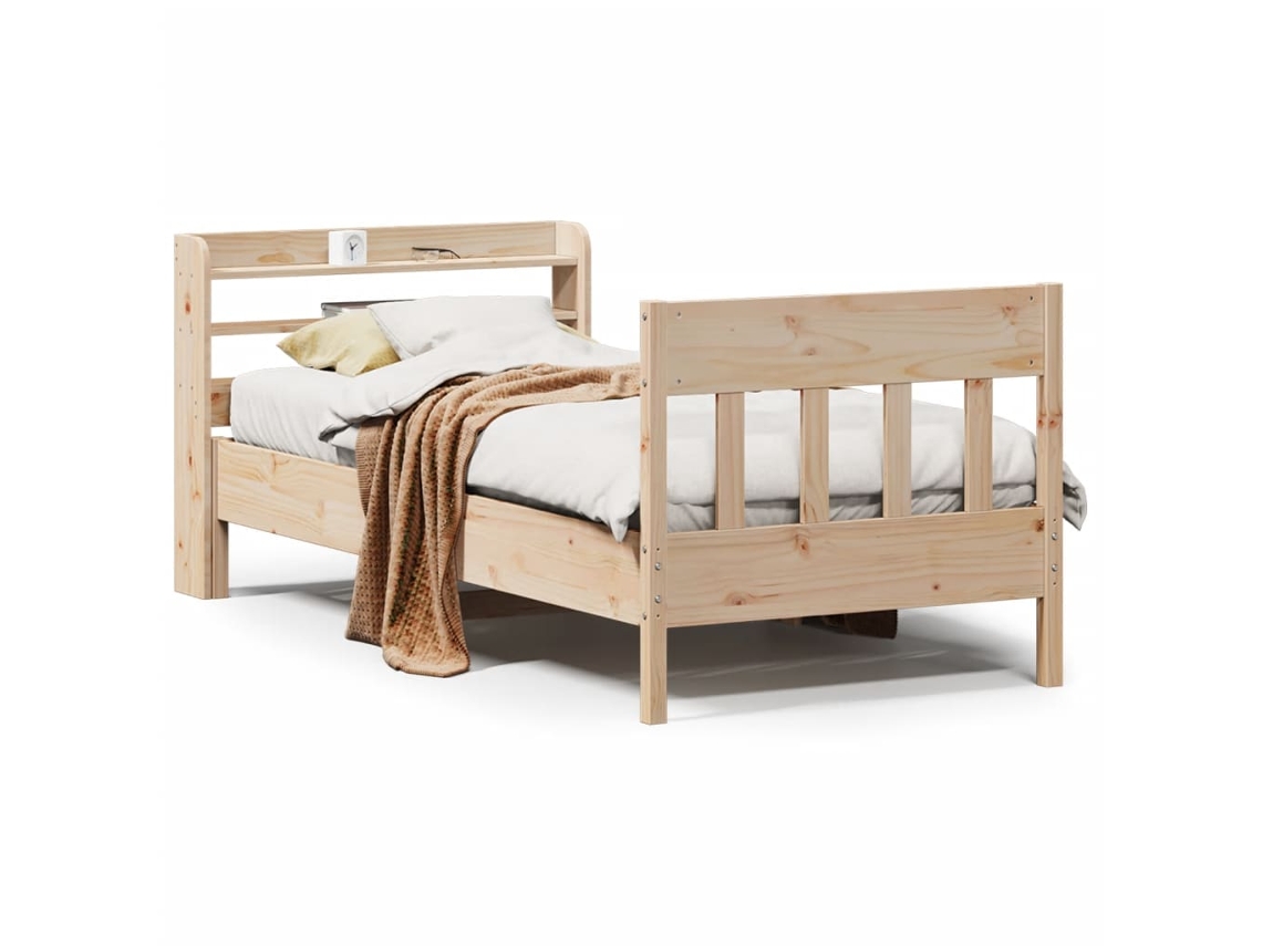 Bed Frame, Bed Frames Vidaxl Marrom Madeira De Pinho (90 X 200 Cm)