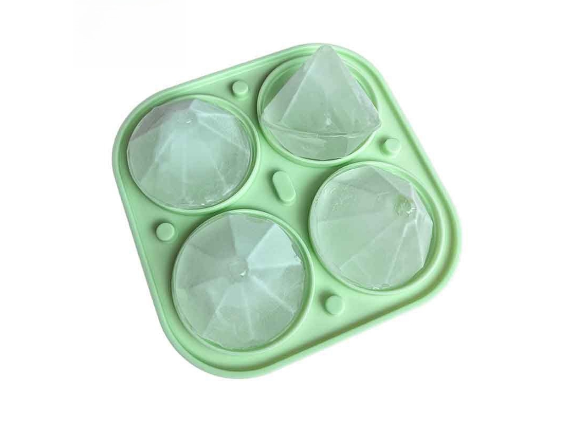 Formas De Gelo Em Formato De Diamante Com Tampa, De Silicone, Empilháveis, Ideais Para Uísque E Cocktails. Verde Hexinyigjly