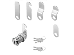 Conjunto Fechaduras Porta - 5 Placas E 5 Chaves - Fecho Universal - Liga Zinco - Prateado