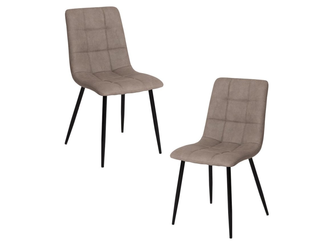Conjunto 2 Cadeiras Stuhl REGALOS MIGUEL (Couro Sintético - Cinza -  88x38x38cm)