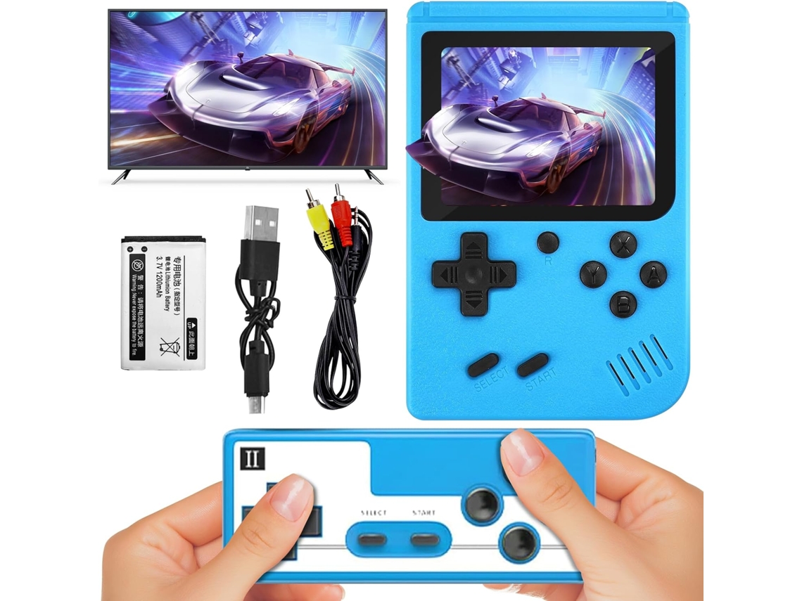 Console Portátil Retrô com Mais de 400 Títulos Clássicos, Tela de 3 Polegadas AQUAFORGE