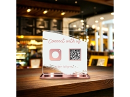 Placa Qr Personalizada, Placa De Acrílico Dupla Camada Escaneie E Pague Com Base, Vários Tamanhos Para Redes Sociais E