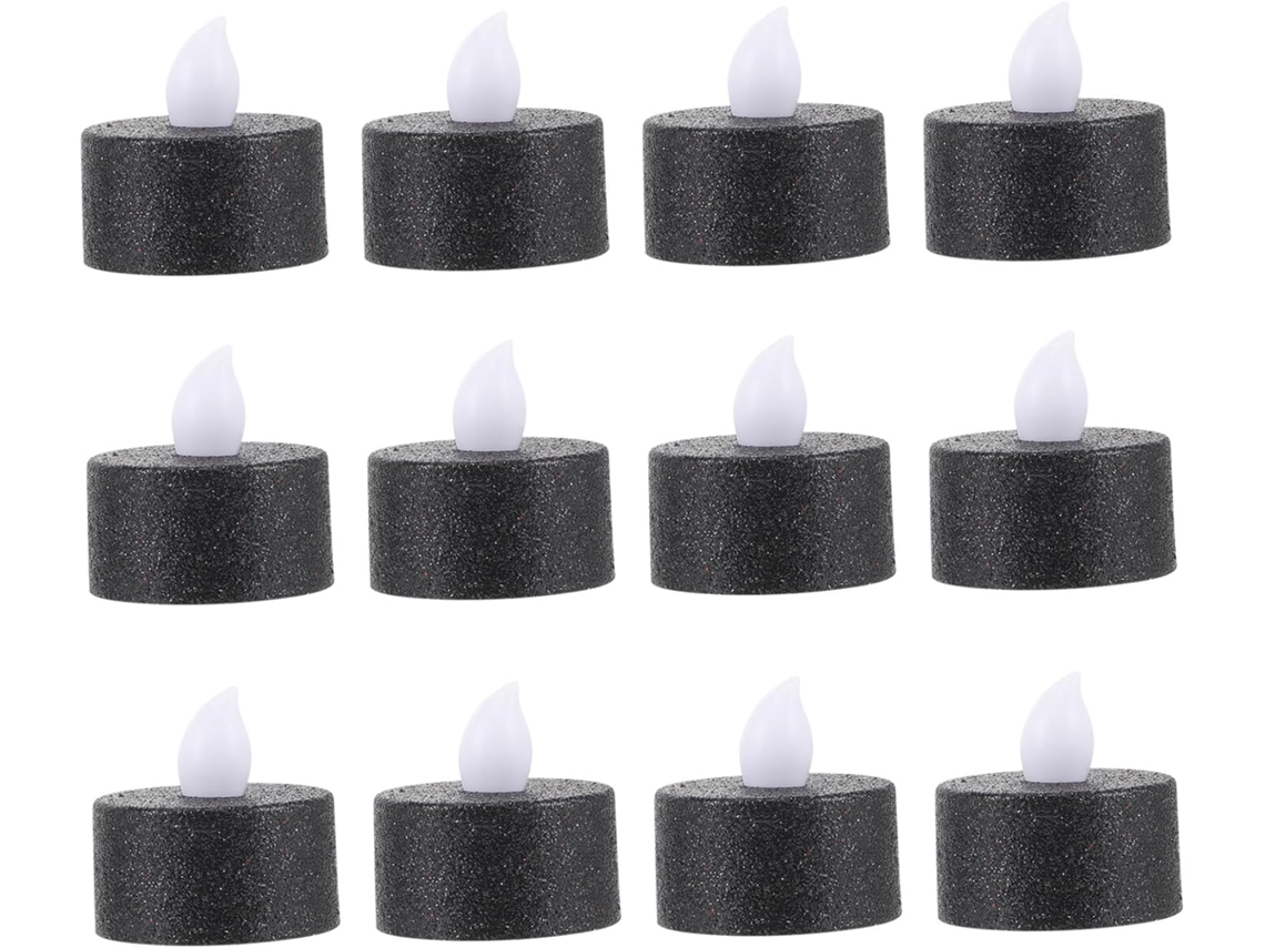 Conjunto De 12 Velas De Led Sem Chama, Alimentadas Por Bateria, Luz Quente E Constante, Decorativas.