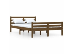 Bed Frame, Bed Frames Vidaxl Marrom Madeira (150 X 200 Cm)