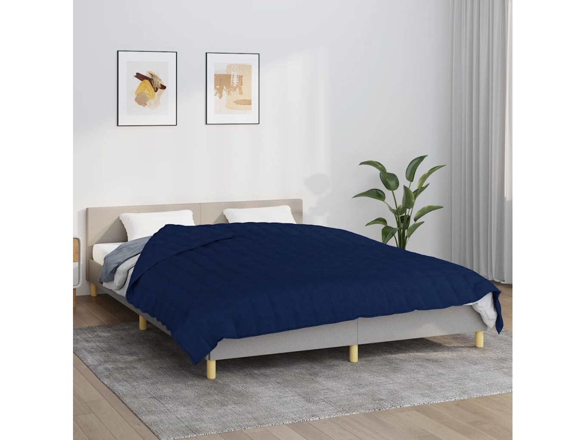 Vidaxl Manta Pesada 11 Kg 220x240 Cm Tecido Azul