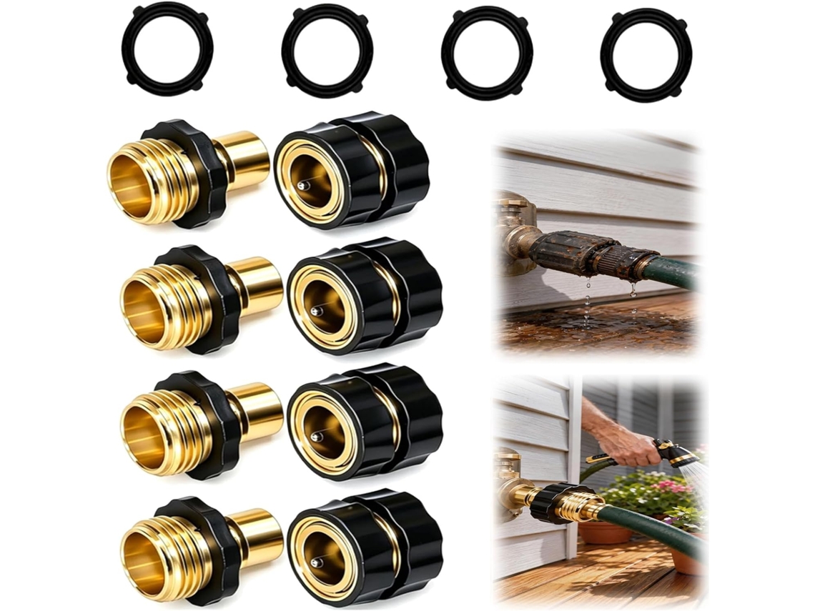 Conjunto De 4 Peças Conexões Rápidas Macho E Fêmea 3/4", Tampa Para
