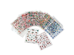 Conjunto de 30 Adesivos de Natal para Unhas, Miniaturas com Desenho 3d do Papai Noel, Decoração para Unhas Femininas. MDUG