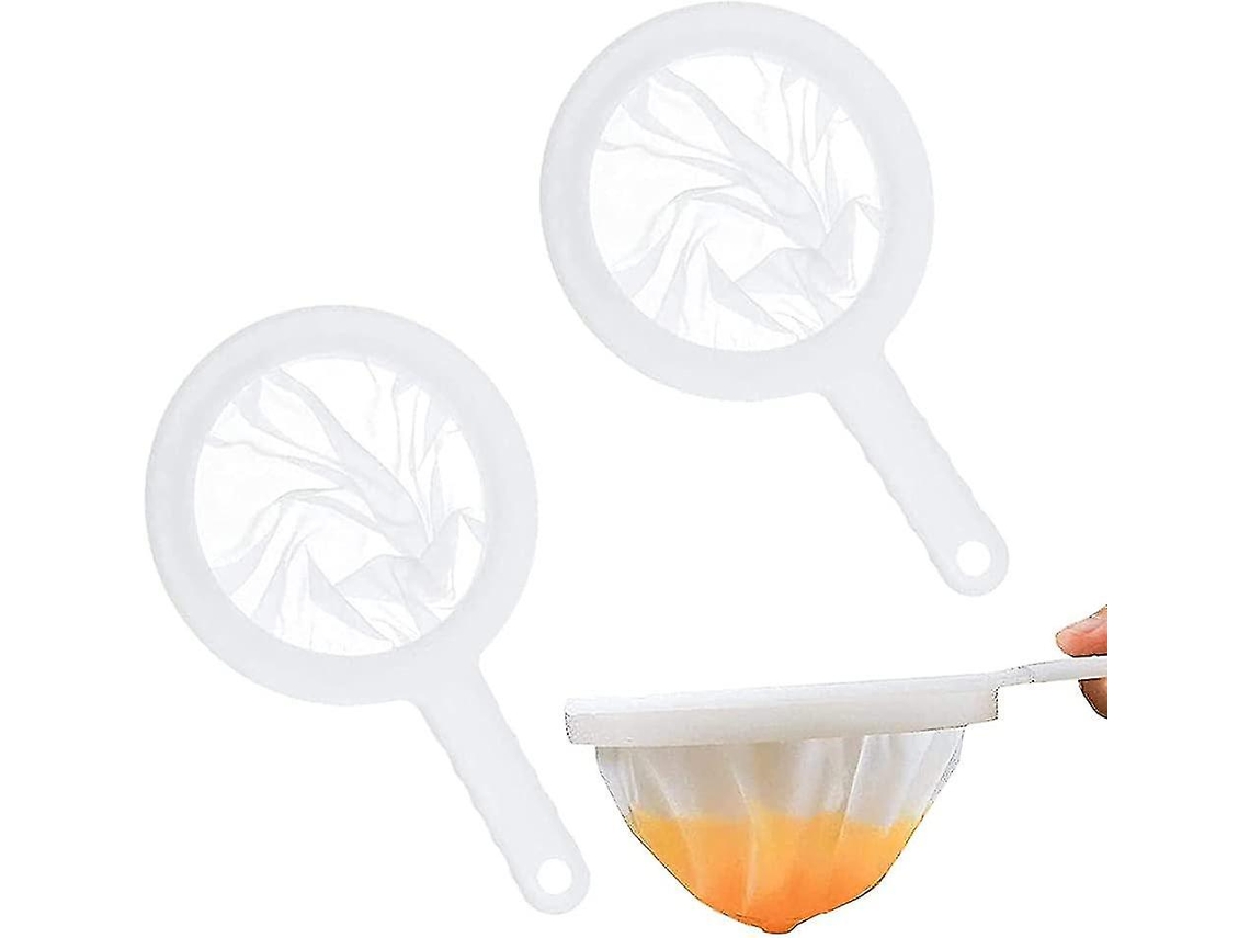 3 Coladores de Cozinha 100 Mesh, Filtro Alimentar com Alça Antiderrapante, para Geleia Sem Sementes, Farinha, Leite de Soja e Mais