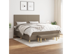 Vidaxl Cama Com Molas/colchão 180x200 Cm Tecido Castanho-acinzentado