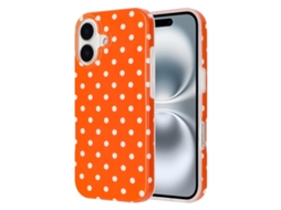 Capa Para Iphone 17 Com Estampa De Bolinhas Em Tpu Imd - Laranja