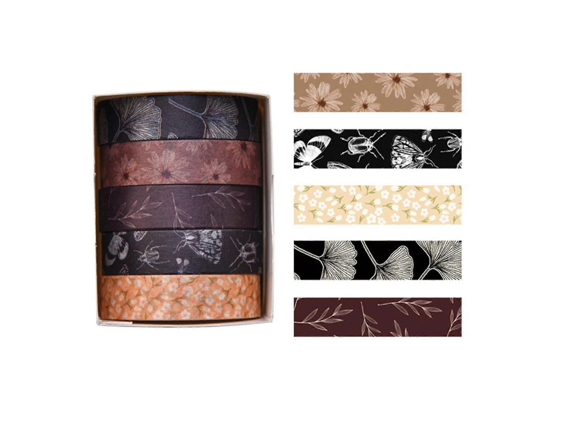 Fita Decorativa de Papel Florestas Planta Imprimir Washis Mão Conta Artistas Adesiva Adesiv a GOKOCO