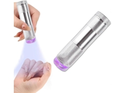 Mini Lâmpada de Unhas, Led Uv Portátil, Secador Unhas Uv, Lanterna com Inde Ntador Silicone (prata GOKOCO