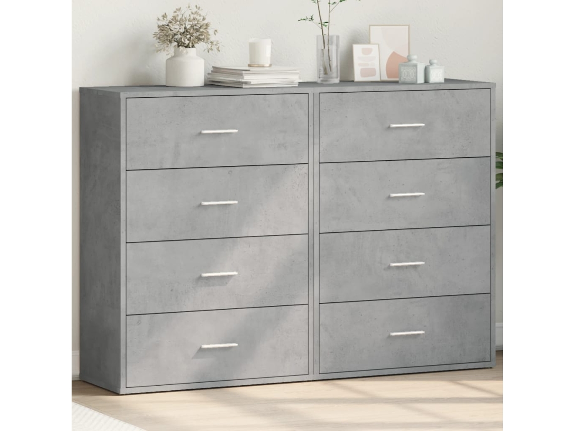 Vidaxl Aparadores 2 Pcs 60x31x84 Cm Derivados Madeira Cinzento Cimento