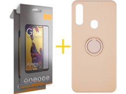 Capa + 2 Películas para Samsung Galaxy A20e SKYHE Rosa-Creme
