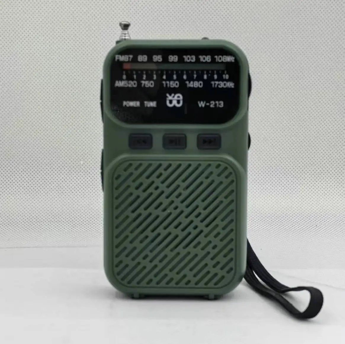 Mini Rádio Analógico Fm/am Lanterna Sinal Estável Dsp Recarregável Alto falante Bluetooth MDUG (verde)