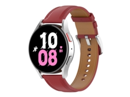 Bracelete Para Samsung Galaxy Watch 5 (40mm) - Couro Premium - Vermelha