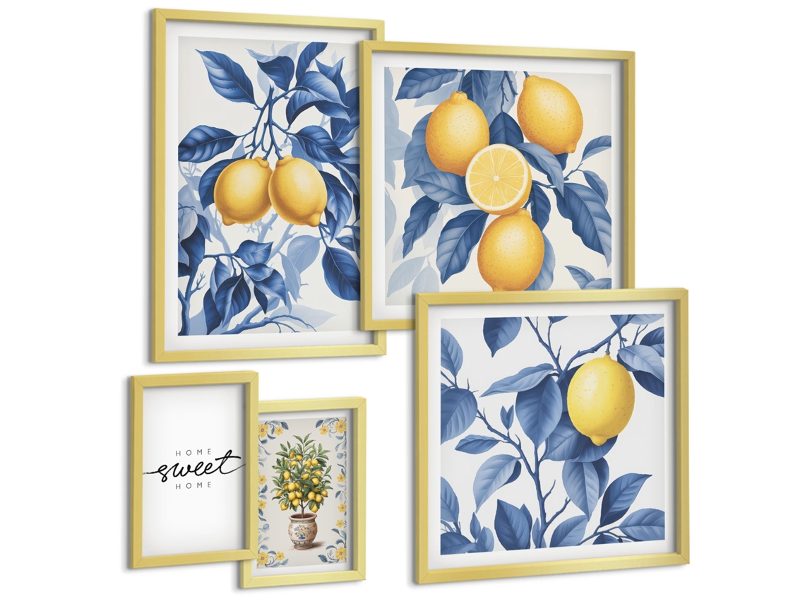 Conjunto De Pinturas Acentos De Limão Rústicos Espelharte (5 Peças)