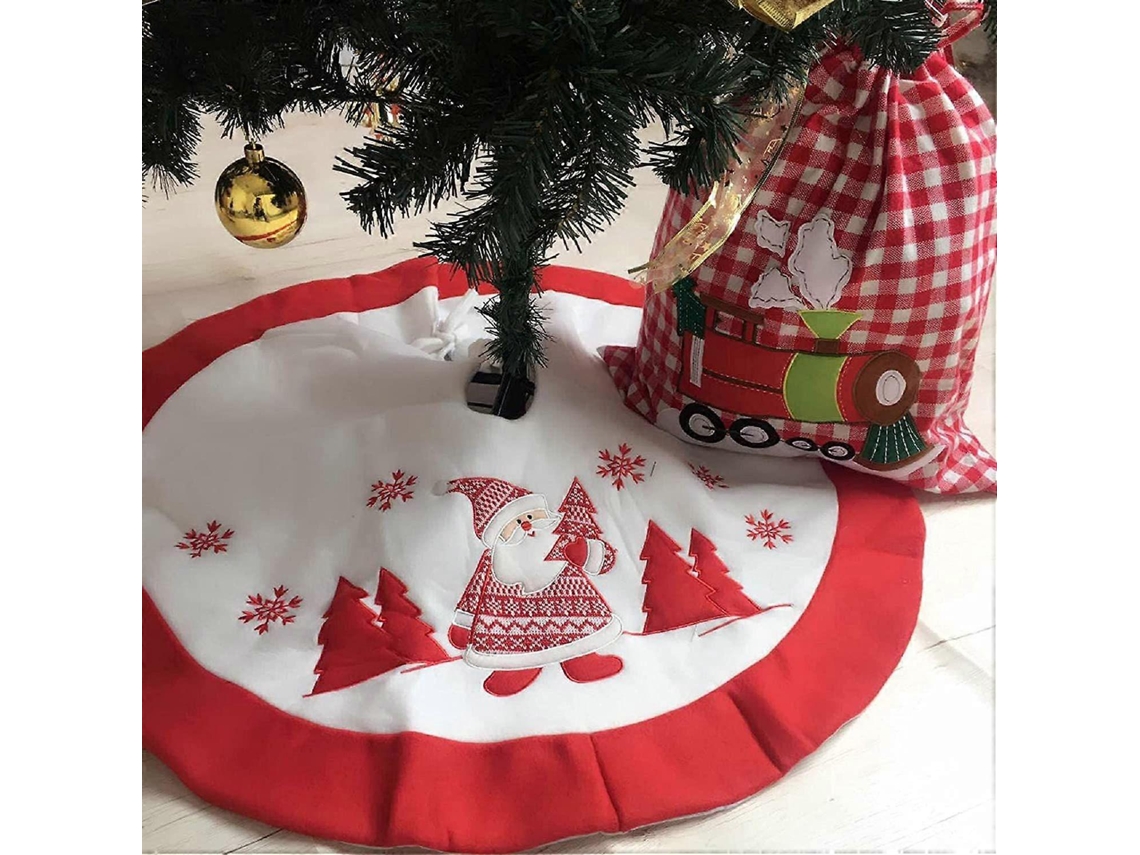Saia De Árvore De Natal De Veludo Branco De 35 Polegadas