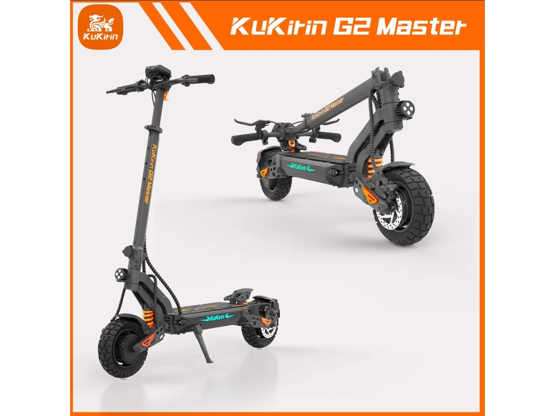 Trotinete Elétrica KUKIRIN G2 Master com Motor Duplo de 1000w, Autonomia de 70km, Velocidade Máxima de 60km/h, Suspensão Hidráulica, Trotinete Elétric