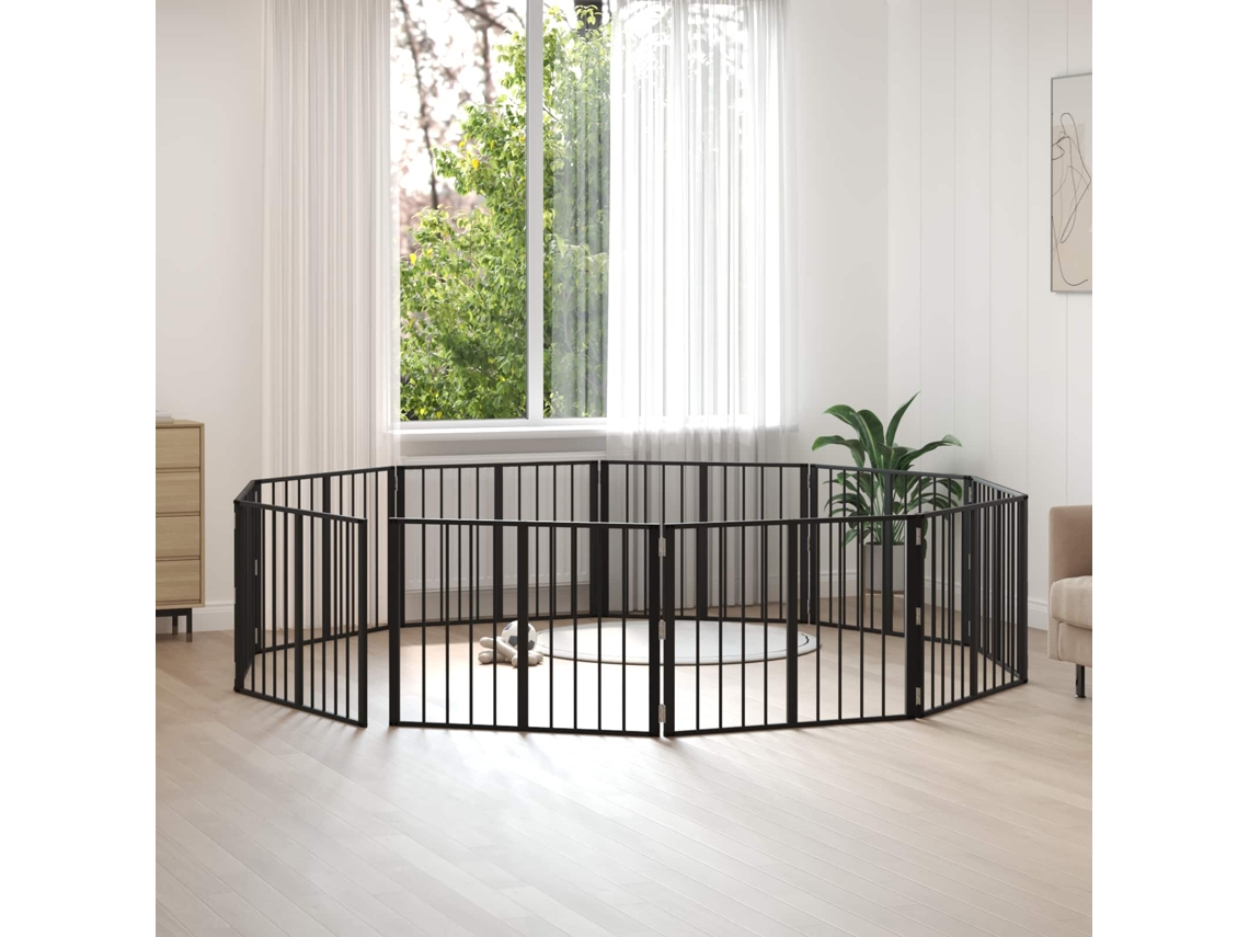 Vidaxl Portão Para Cachorros 10 Unid. Preto 80 X 60 Cm Aço Galvanizado