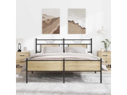 Vidaxl Estrutura de Cama Sem Colchão 183x213cm Metal Carvalho Sonoma