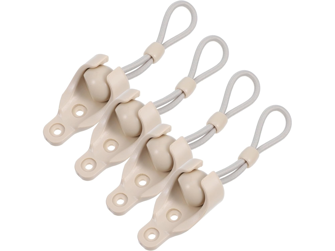 Conjunto De 4 Cordas Mola Com Bolas Bege, De Plástico