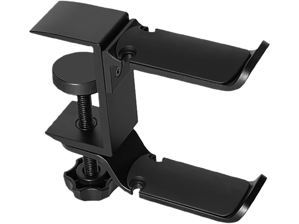 Suporte Duplo Para Fones De Ouvido Em Plástico Preto E Silicone, Resistente E Elegante, Ideal Para Uso Em Sala