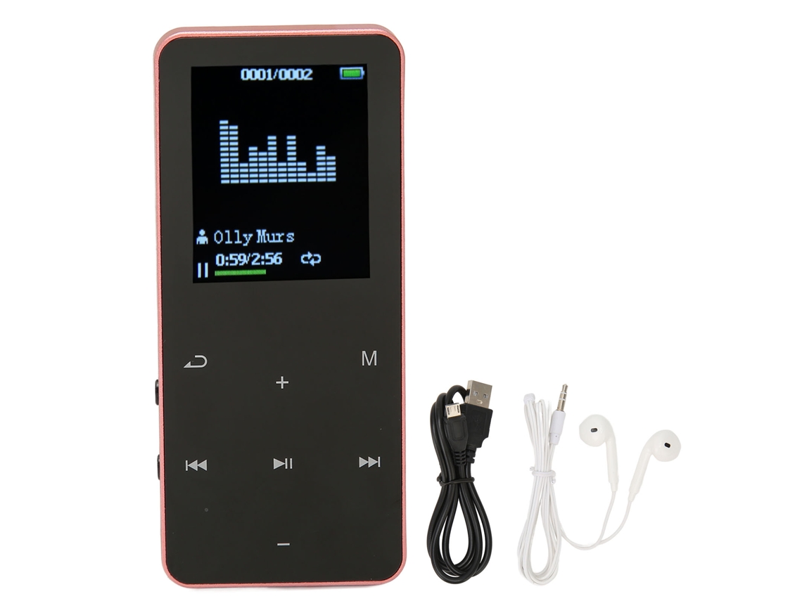Aetheria reprodutor Mp3 Mp4 8g Bluetooth 4.2 Tela 1.8 Polegadas Cancelamento de Ruído Portátil Rosa