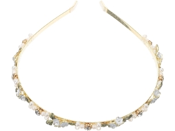 Tiara Feminina Elegante Com Flores E Pérolas Artificiais.