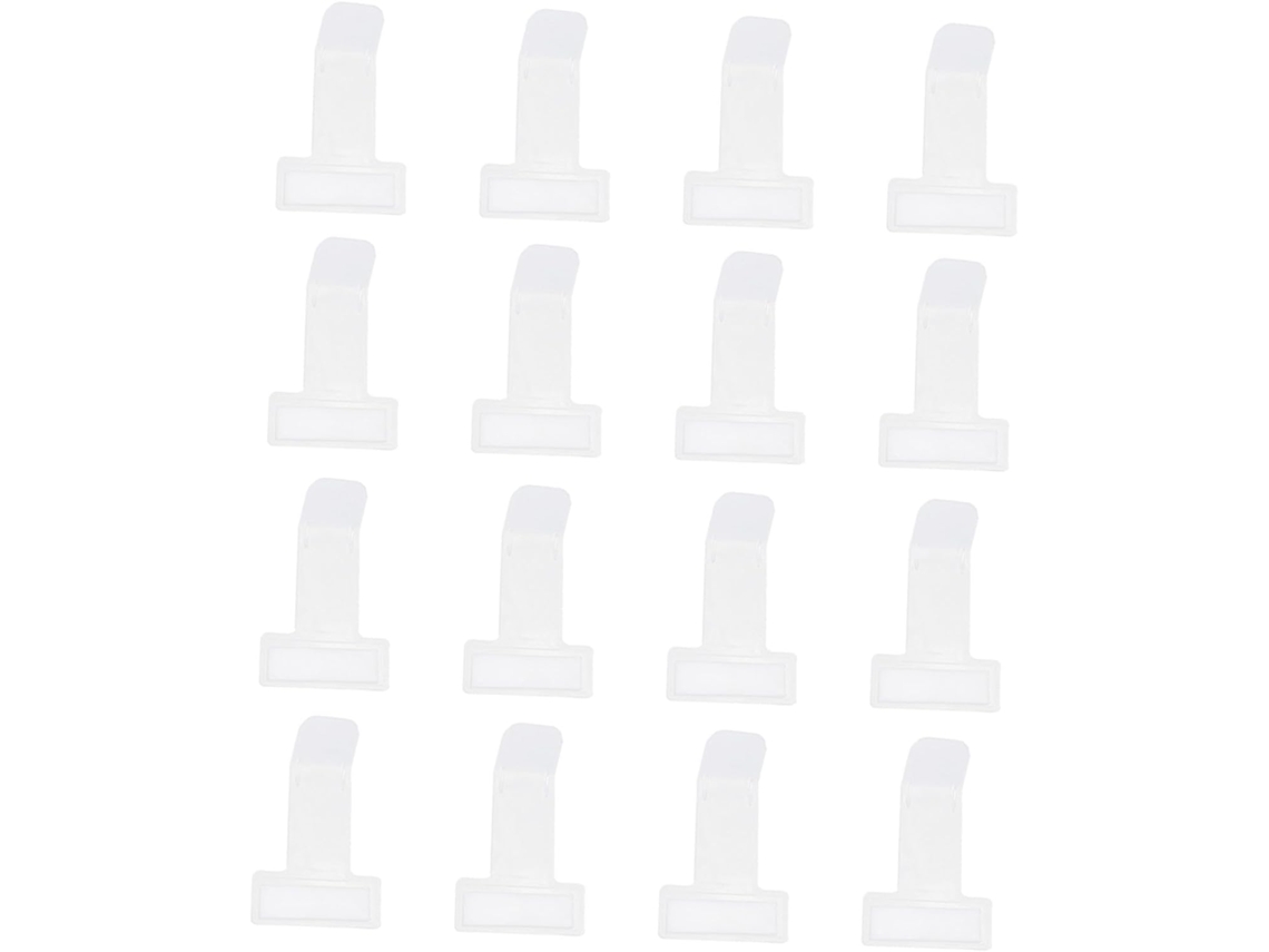 20 clipes de plástico em formato de T para fixação de títulos e notas, fáceis de instalar, ideais para estacionamentos.