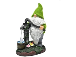 Estátua De Jardim Solar Com Led, Boneco De Jardim De Resina Sintética, Decoração Exterior Resistente A Uv