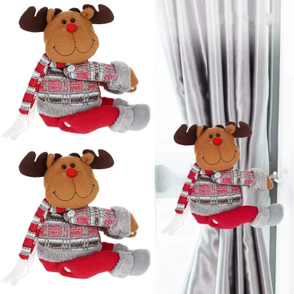 Peças De Fivelas Cortina Natal, Suporte Fivela Papai Noel, Prendedor Boneco Neve Fofo Para Decoração Acessórios Janela, Alce Co Aquaforge