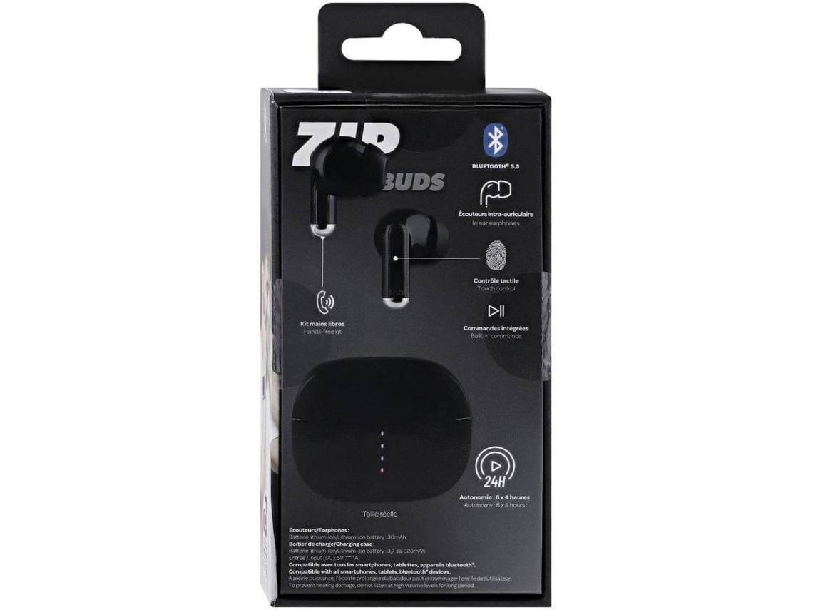 Auriculares Bluetooth True Wireless TNB ZIPP2 (Outlet Caixa Aberta - In Ear - Microfone - Preto)