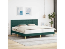 Vidaxl Estrutura da Cama Verde escuro 200 X 200 Cm Tecido