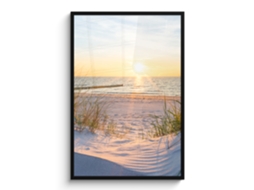 Poster Emoldurado Praia - Sol - Duna - Relva - Areia - Horizon 80x120 Cm