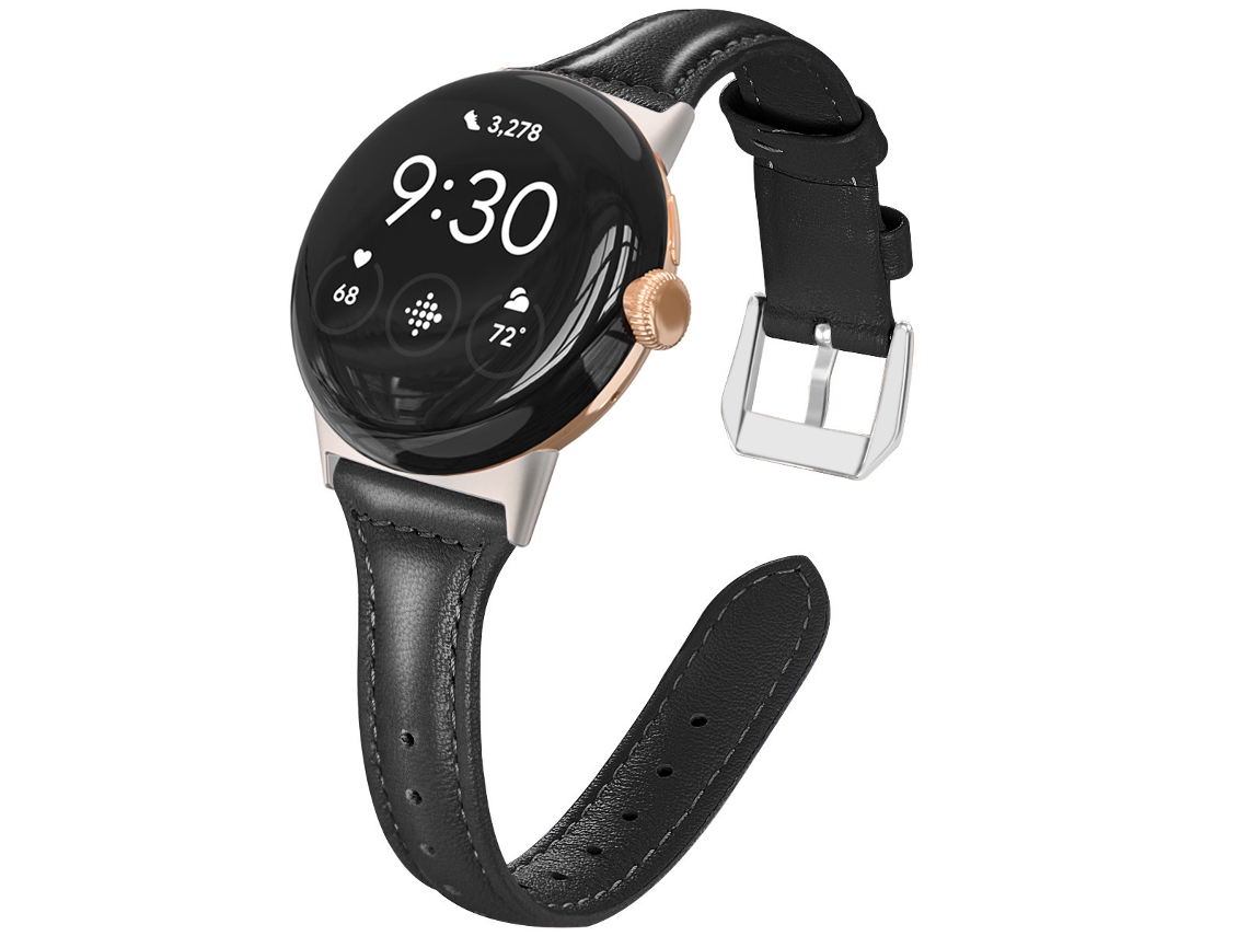 Bracelete Para Google Pixel Watch 1/2/3, Couro Pu, 41mm（preto）czhhmart