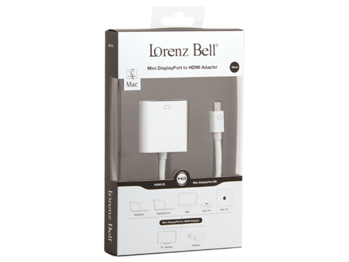 Adaptador LORENZ BELL LB312 (Outlet Caixa Aberta - MacBook - Mini DisplayPort - VGA - 15 cm)