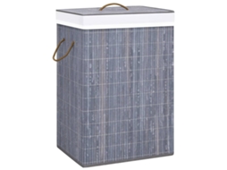 Vidaxl Cesto Para Roupa Suja C/ 2 Secções 72 L Bambu Cinzento